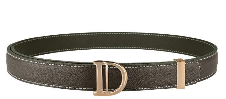 Forest Green Leather Belt with DI Gold Buckle